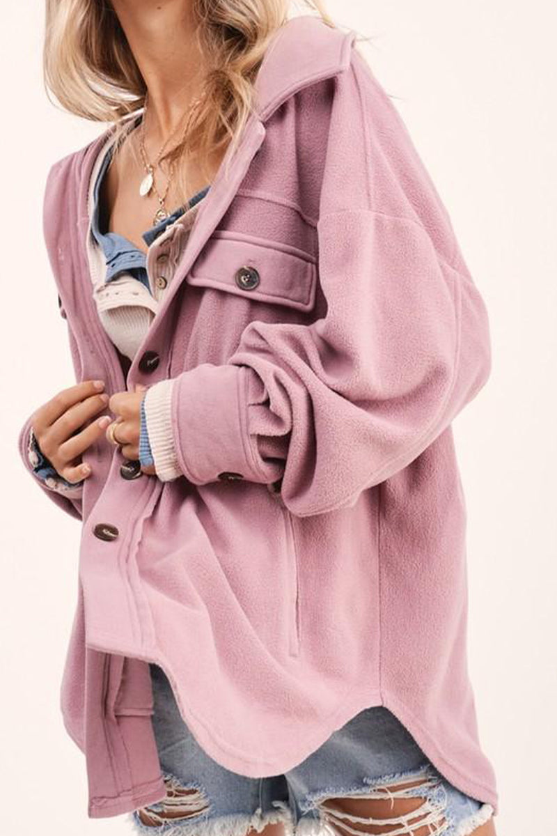 Lorena | Casual tops with a plain turn-down collar and pockets