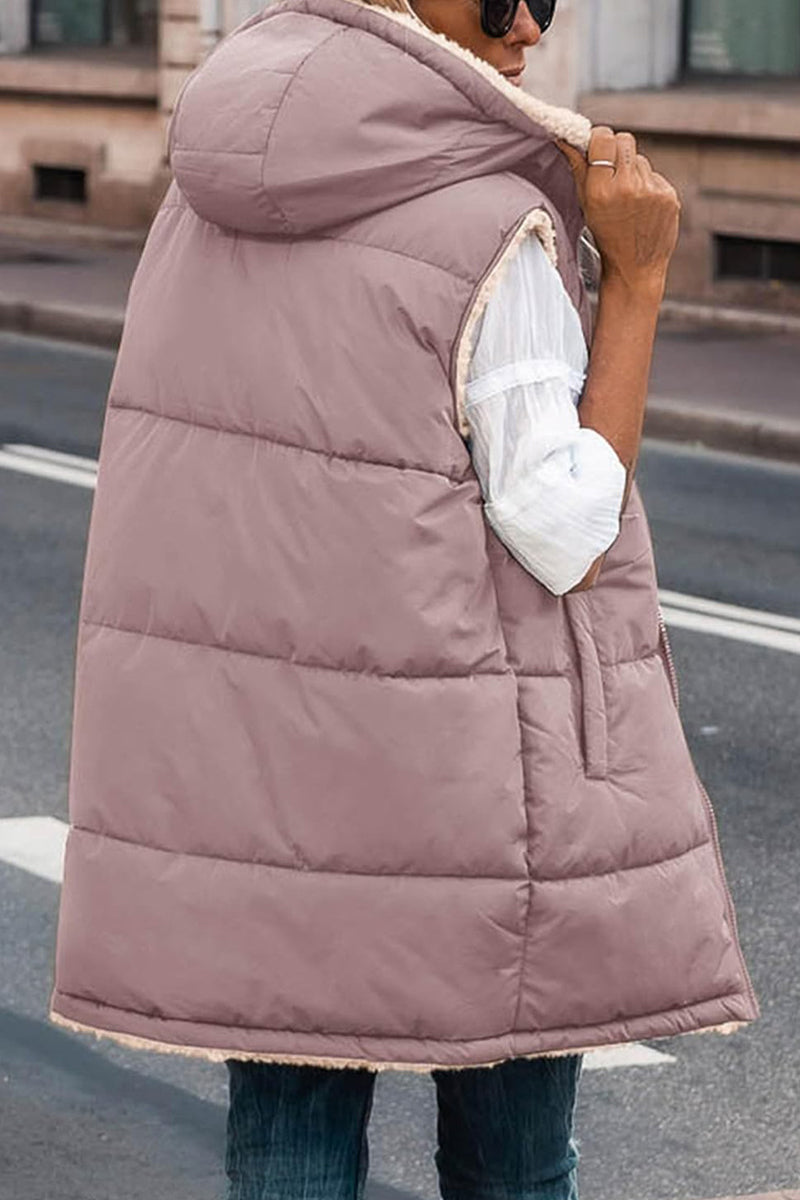 Julia | Casual solid patchwork tops with hooded collar