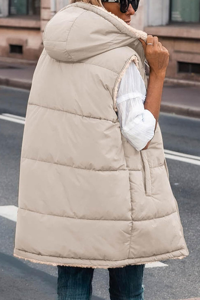 Julia | Casual solid patchwork tops with hooded collar