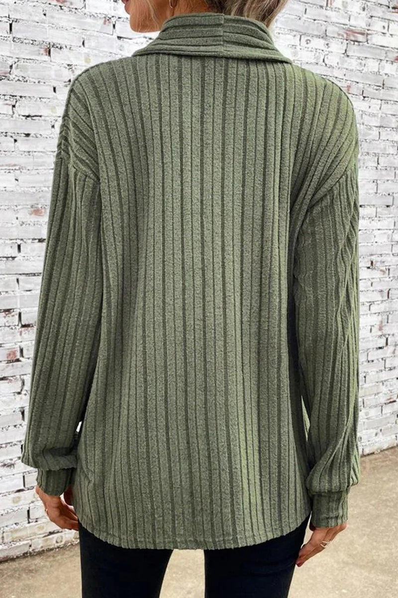 Jimena | Casual solid color outerwear with asymmetrical cardigan collar