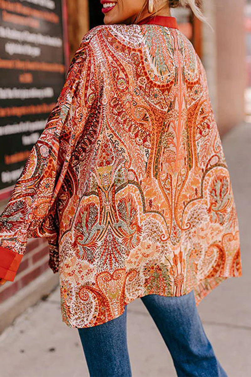 Katia | Casual college tops with floral buttons and V-neck