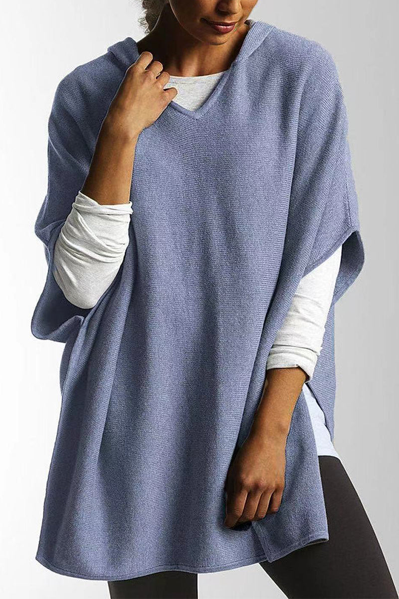 Johana | Casual, simple tops with a fixed slit and hooded collar