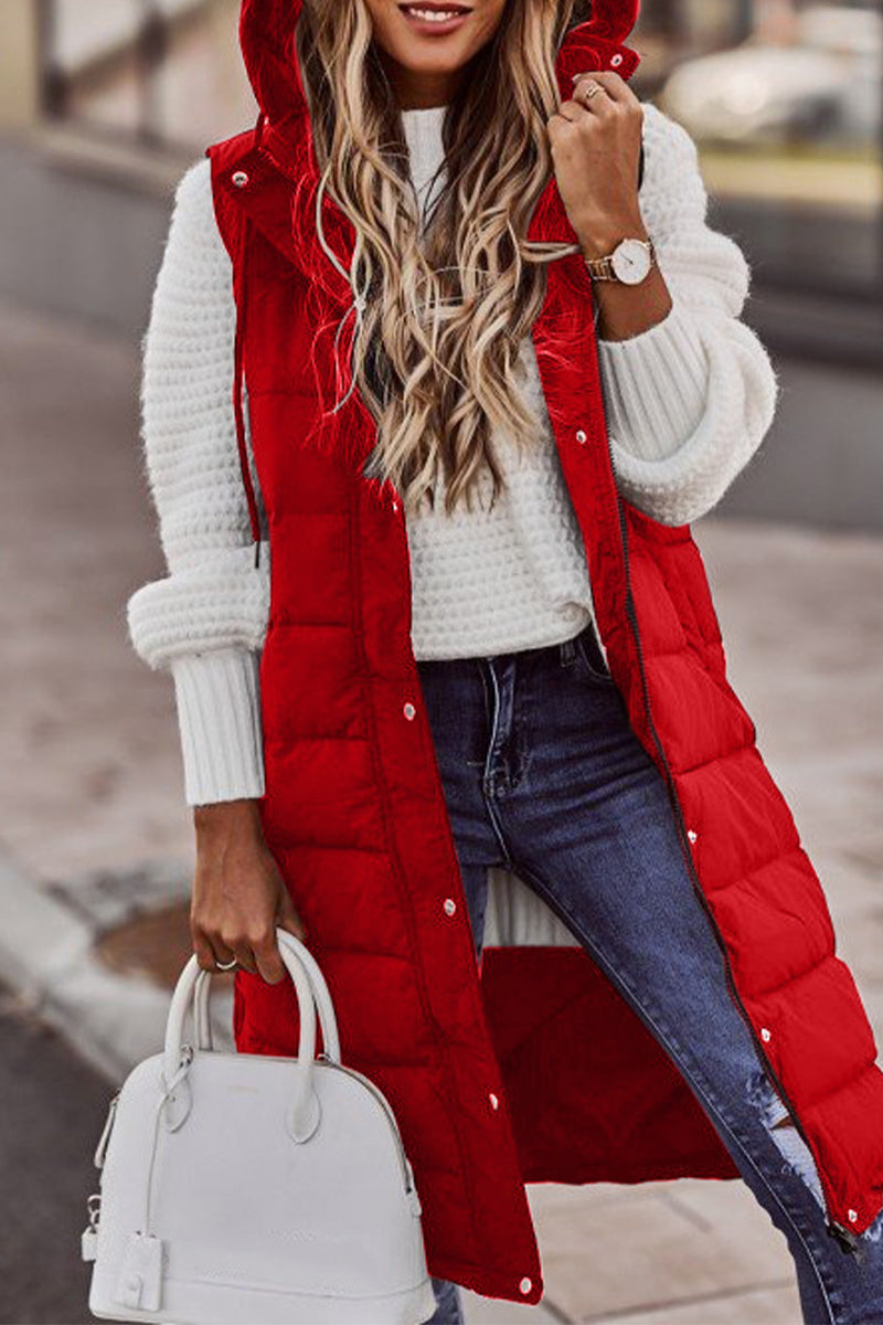 Maria José | Casual street vests with stand-up collar and plain zipper