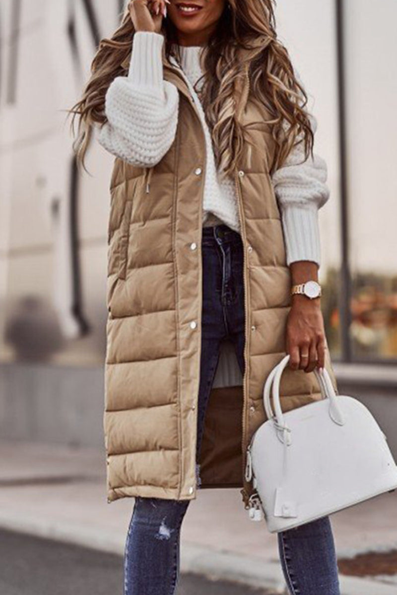 Maria José | Casual street vests with stand-up collar and plain zipper
