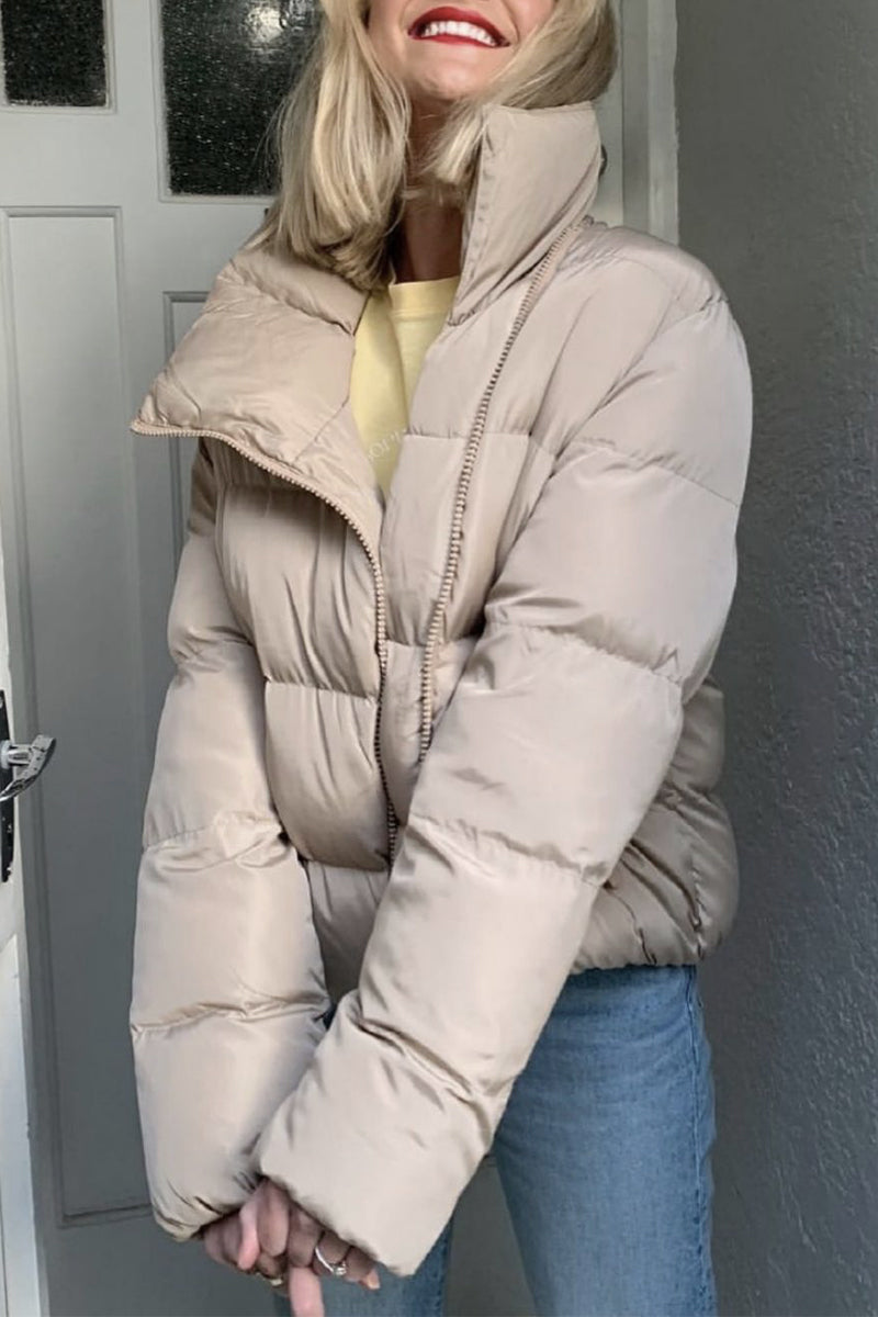 Melanie | Casual simple solid patchwork turtleneck sweater outerwear with pocket