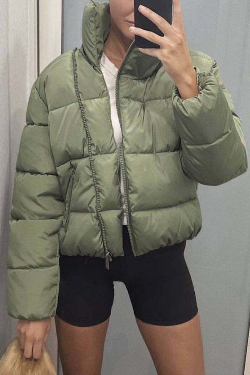Melanie | Casual simple solid patchwork turtleneck sweater outerwear with pocket