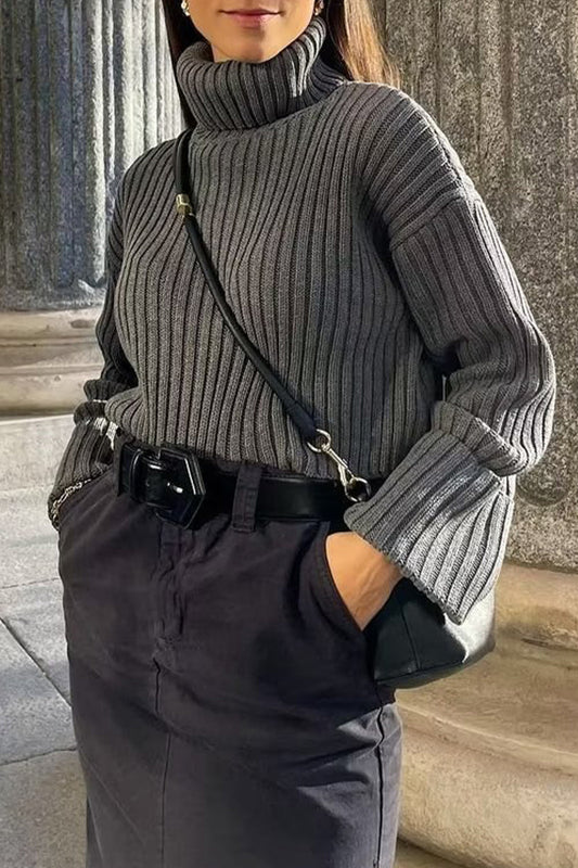 Miranda | Daily simple plain turtleneck tops