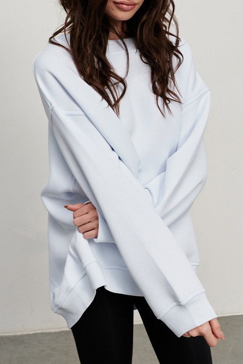 Paloma | Casual plain plain O-neck tops
