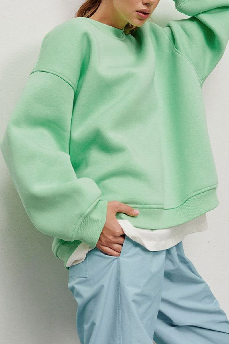 Paloma | Casual plain plain O-neck tops