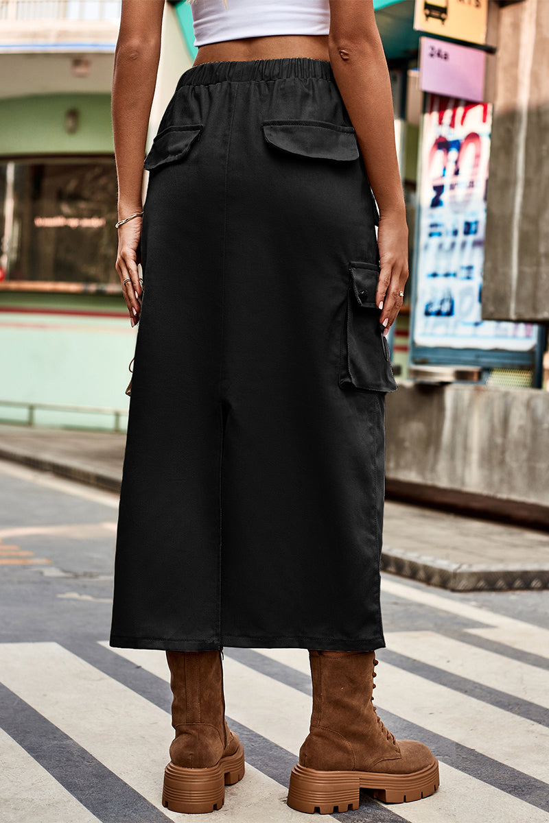 Soledad | Casual Street Solid Drawstring Bag with Type A Loose Patchwork Pants