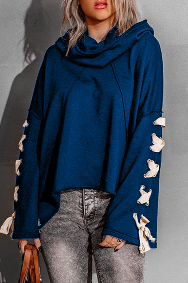 Sandra | Casual tops with a fixed bandage and hooded collar
