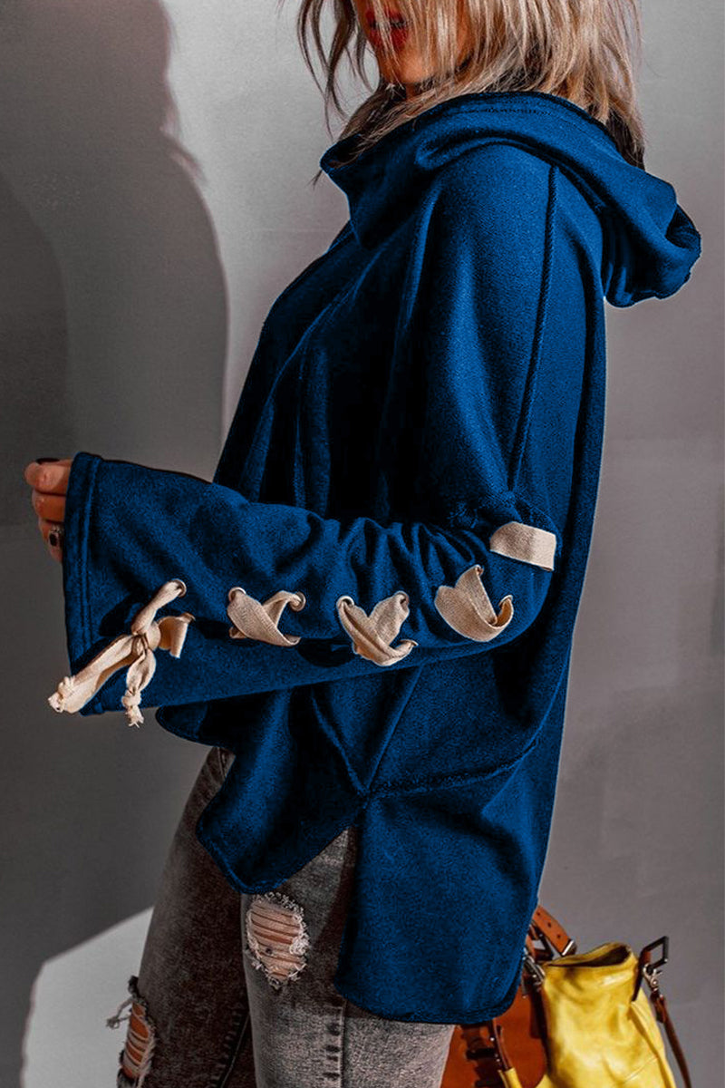 Sandra | Casual tops with a fixed bandage and hooded collar