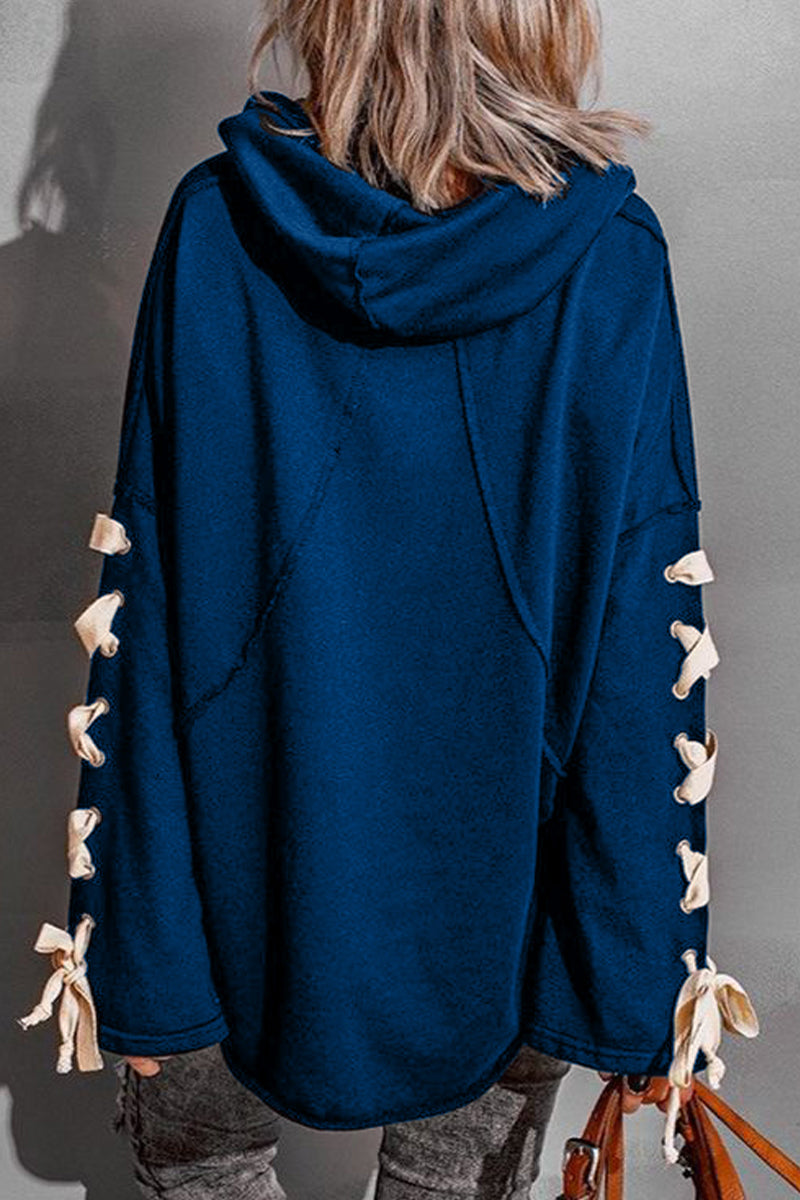 Sandra | Casual tops with a fixed bandage and hooded collar