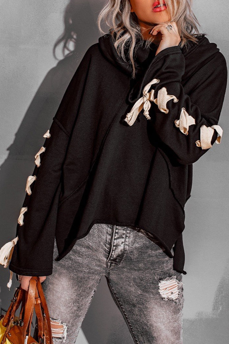 Sandra | Casual tops with a fixed bandage and hooded collar
