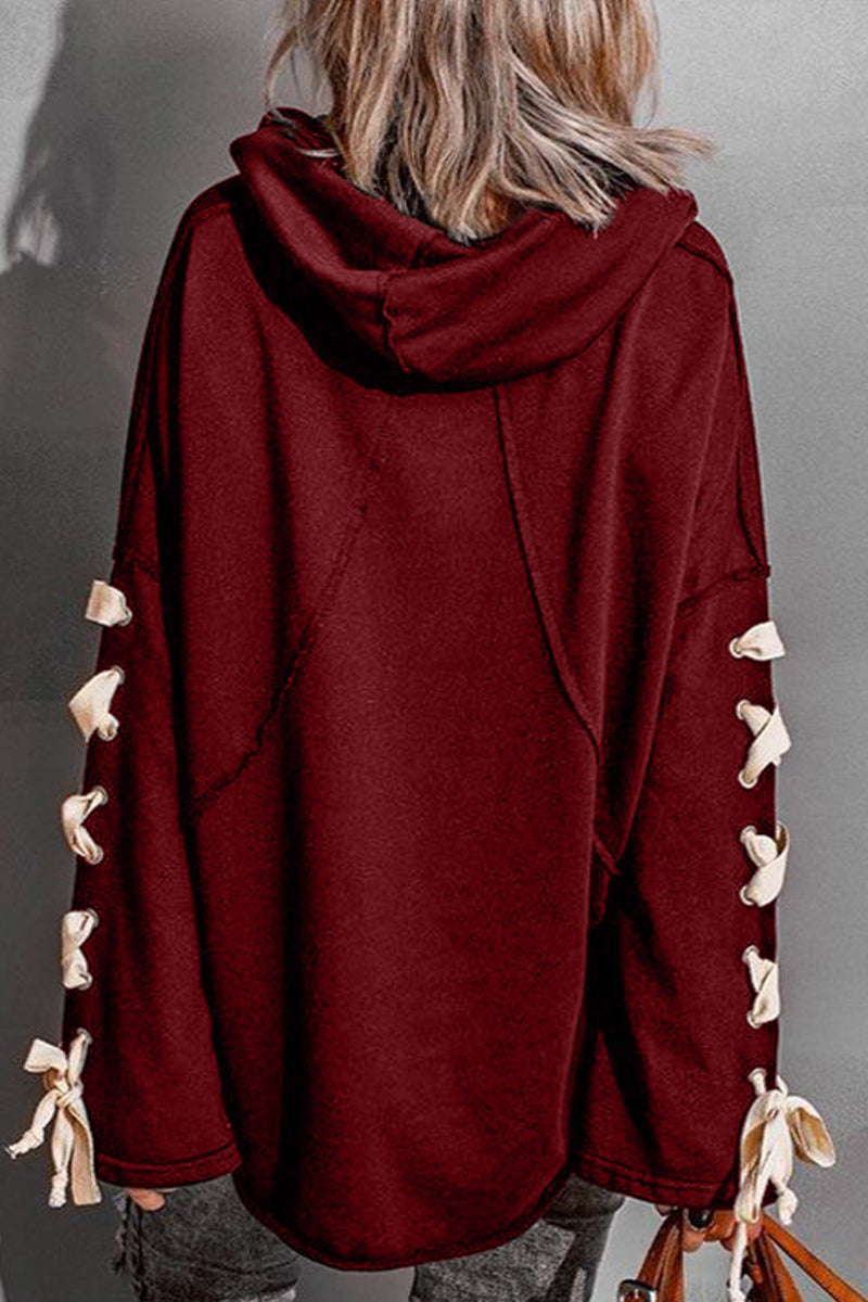 Sandra | Casual tops with a fixed bandage and hooded collar