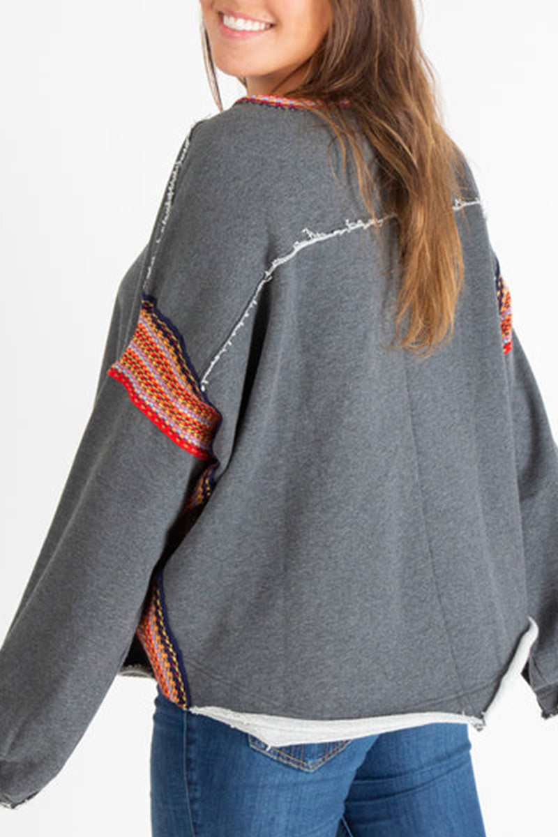 Samanta | Casual solid color O-neck tops