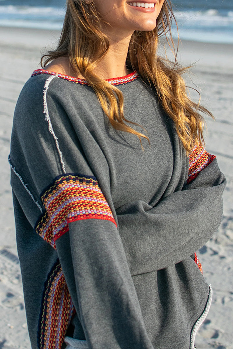 Samanta | Casual solid color O-neck tops