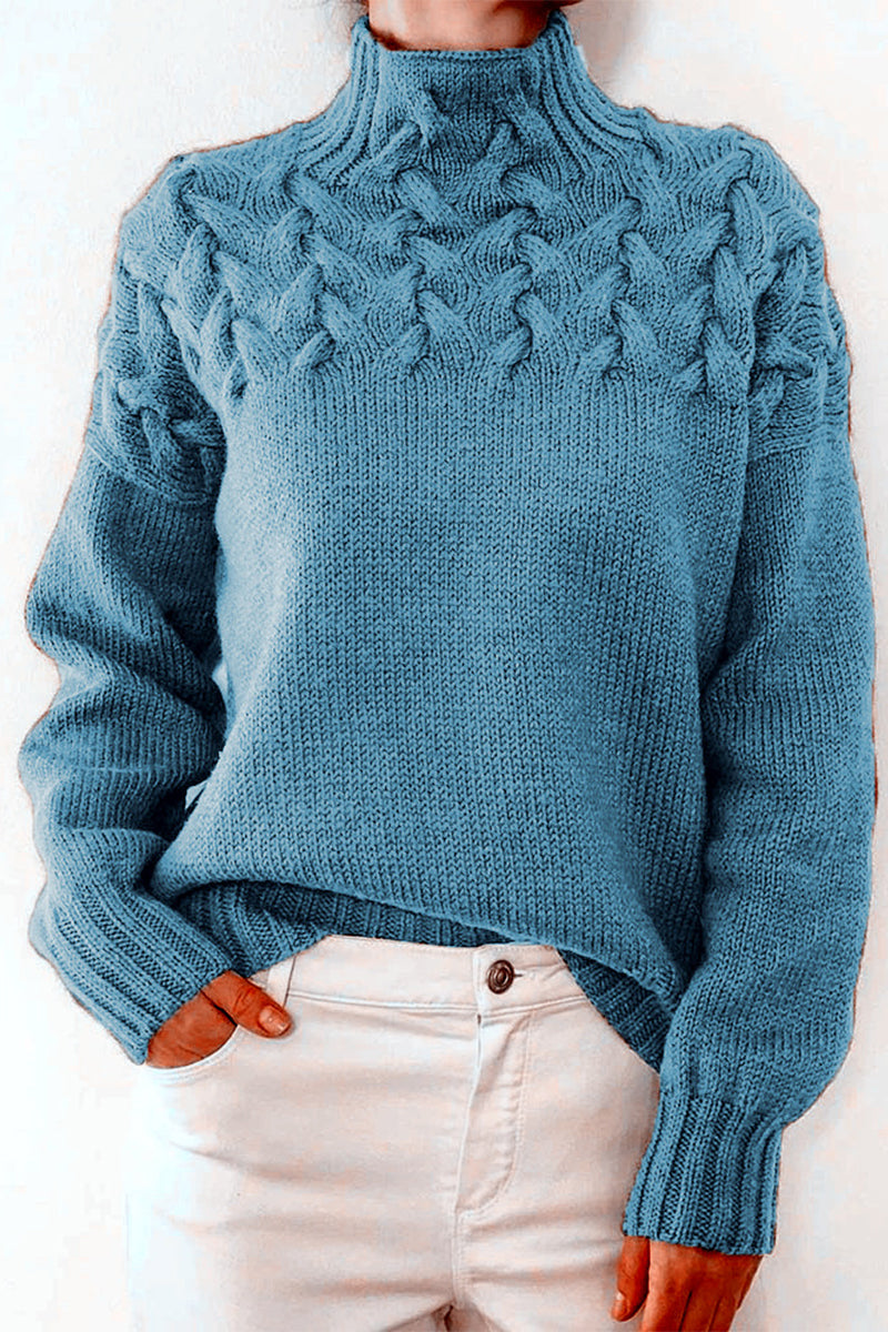 Lucía | Casual solid color turtleneck sweaters