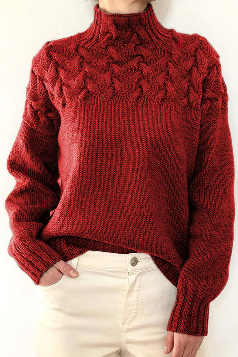 Lucía | Casual solid color turtleneck sweaters