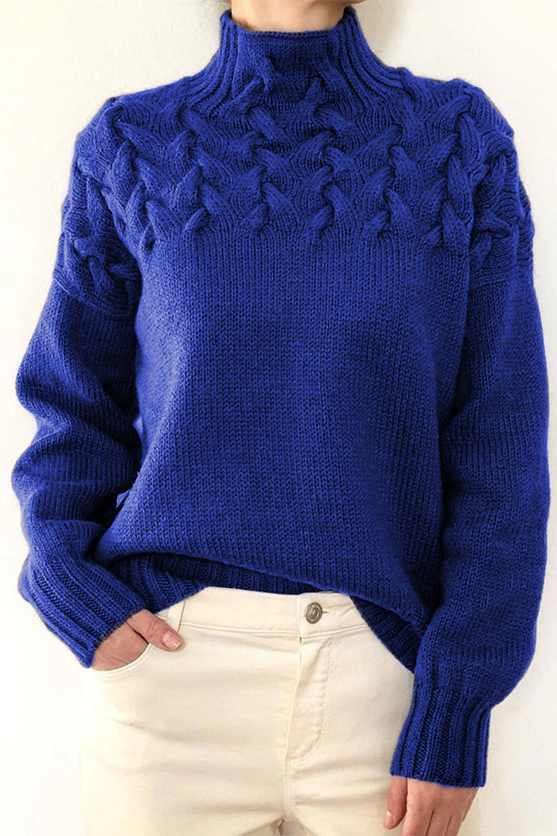 Lucía | Casual solid color turtleneck sweaters