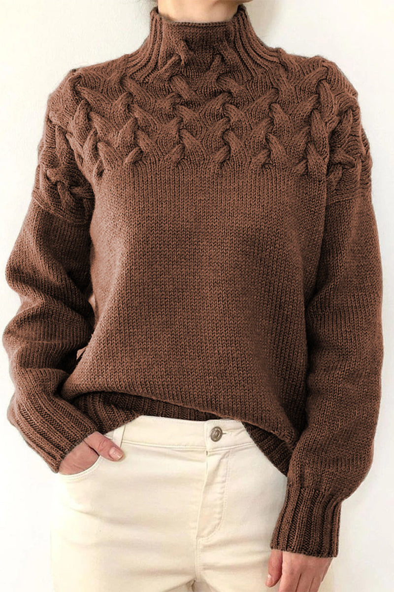 Lucía | Casual solid color turtleneck sweaters