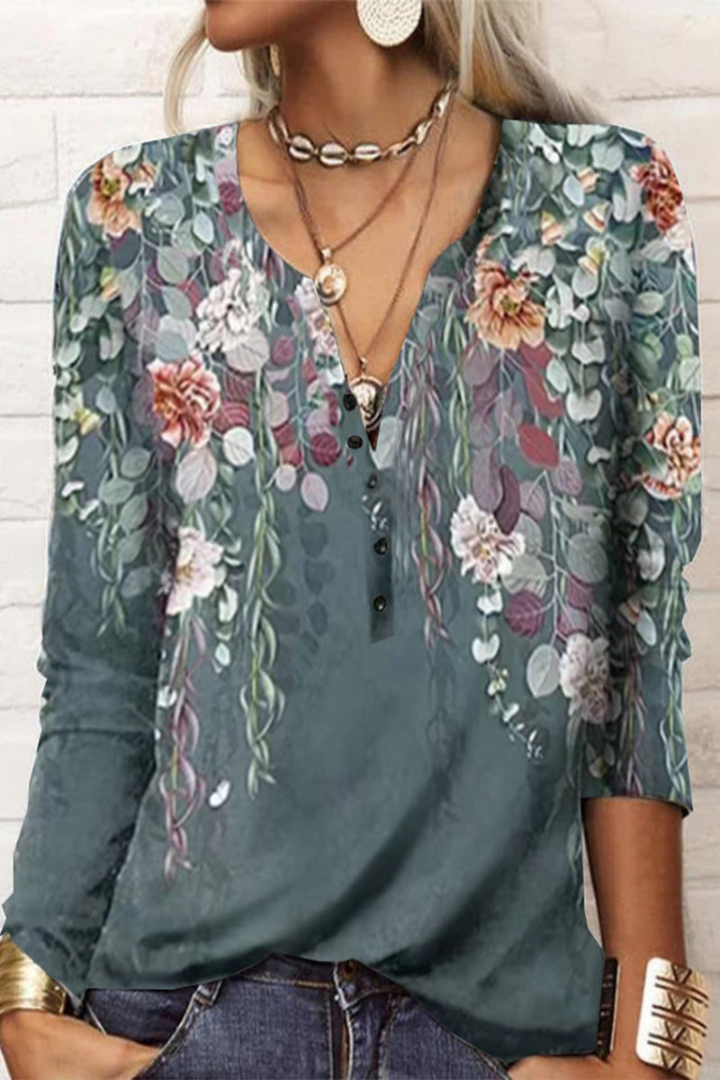 Victoria | Casual printed V-neck tops