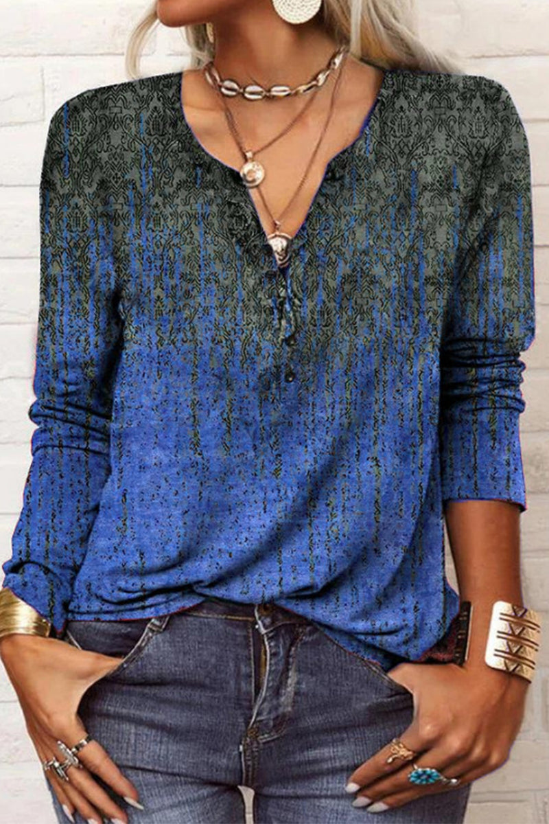 Victoria | Casual printed V-neck tops
