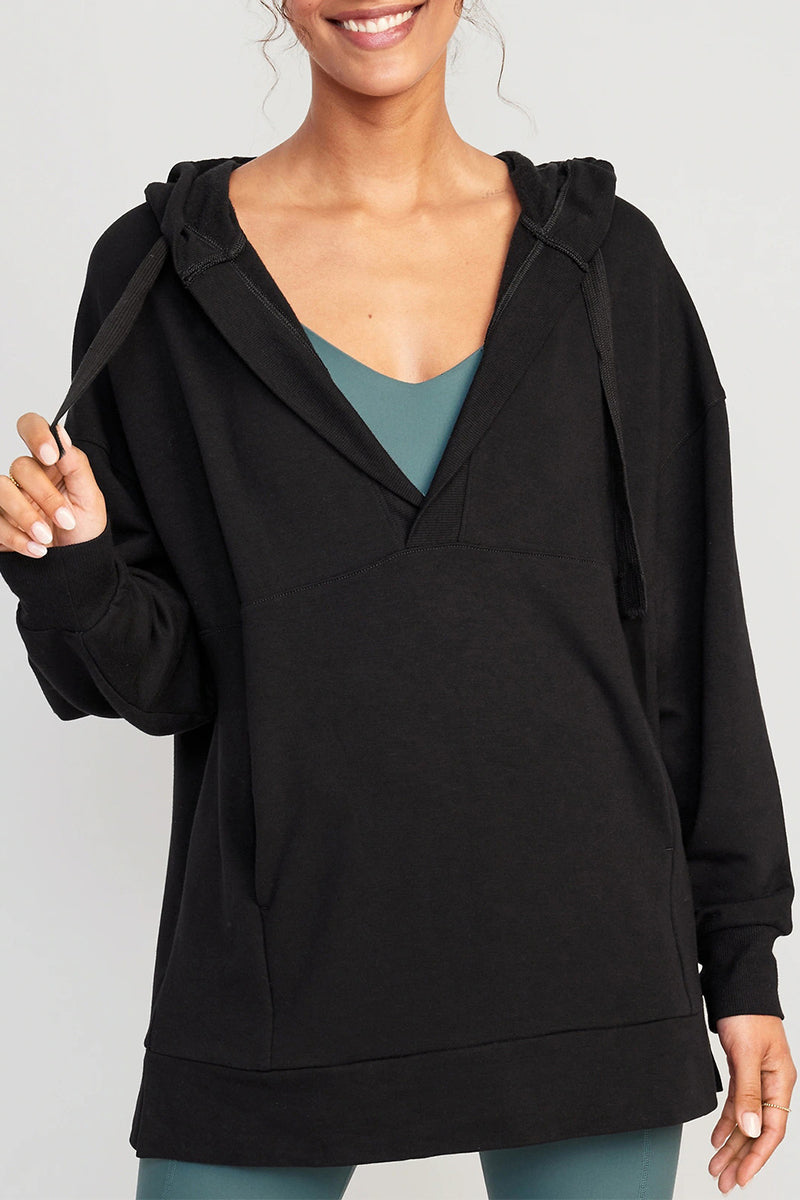 Yesenia | Casual solid tops with pockets and V-neck