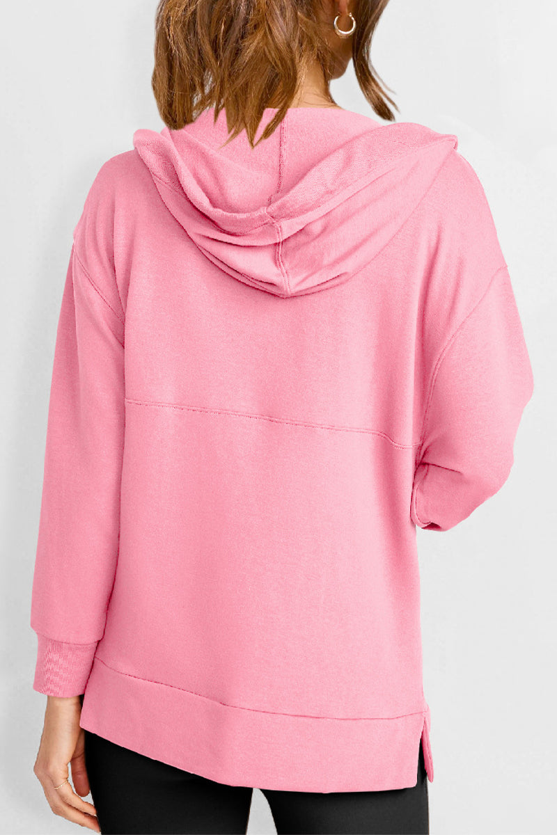 Yesenia | Casual solid tops with pockets and V-neck
