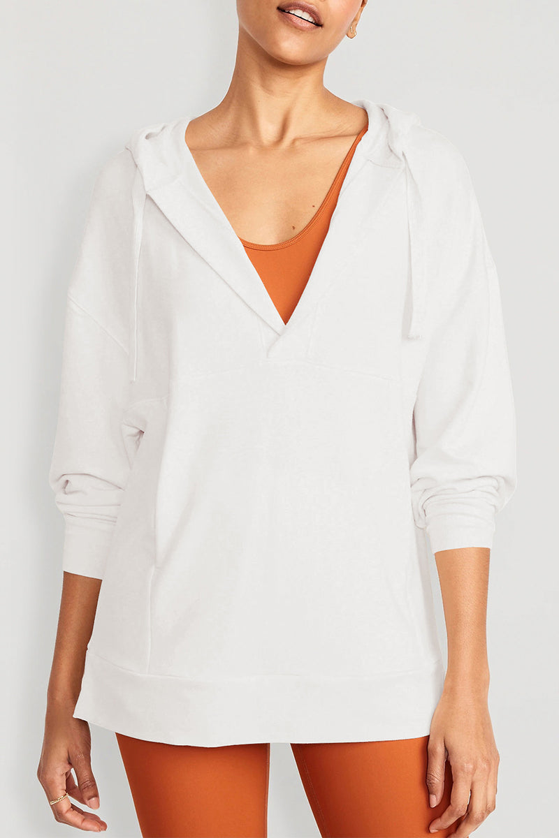 Yesenia | Casual solid tops with pockets and V-neck