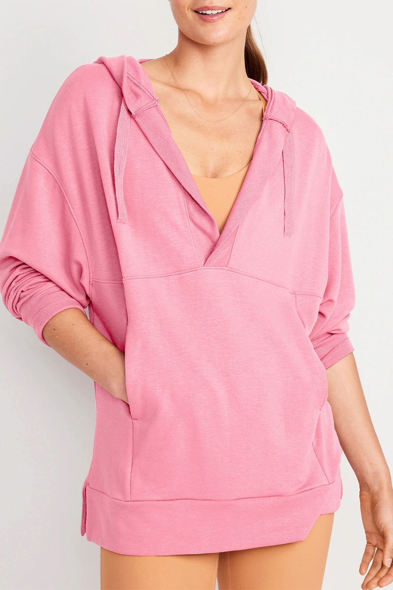 Yesenia | Casual solid tops with pockets and V-neck