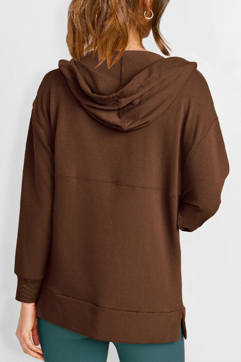 Yesenia | Casual solid tops with pockets and V-neck