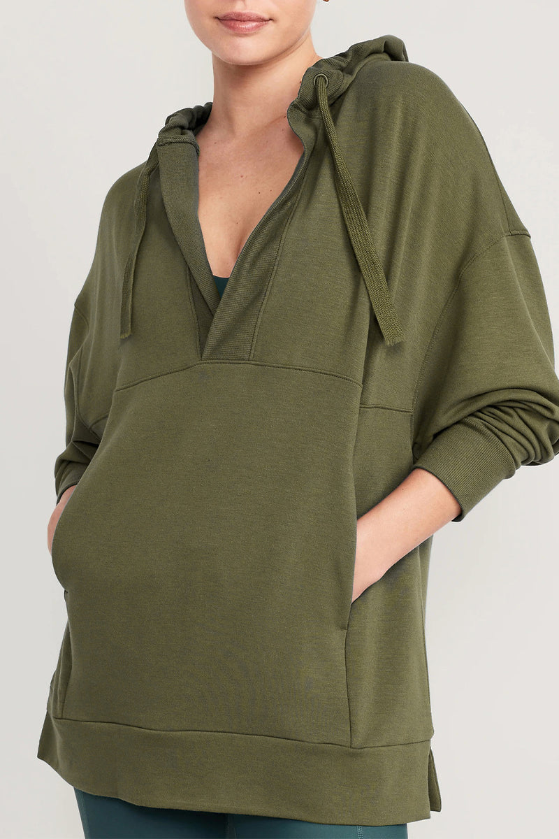 Yesenia | Casual solid tops with pockets and V-neck