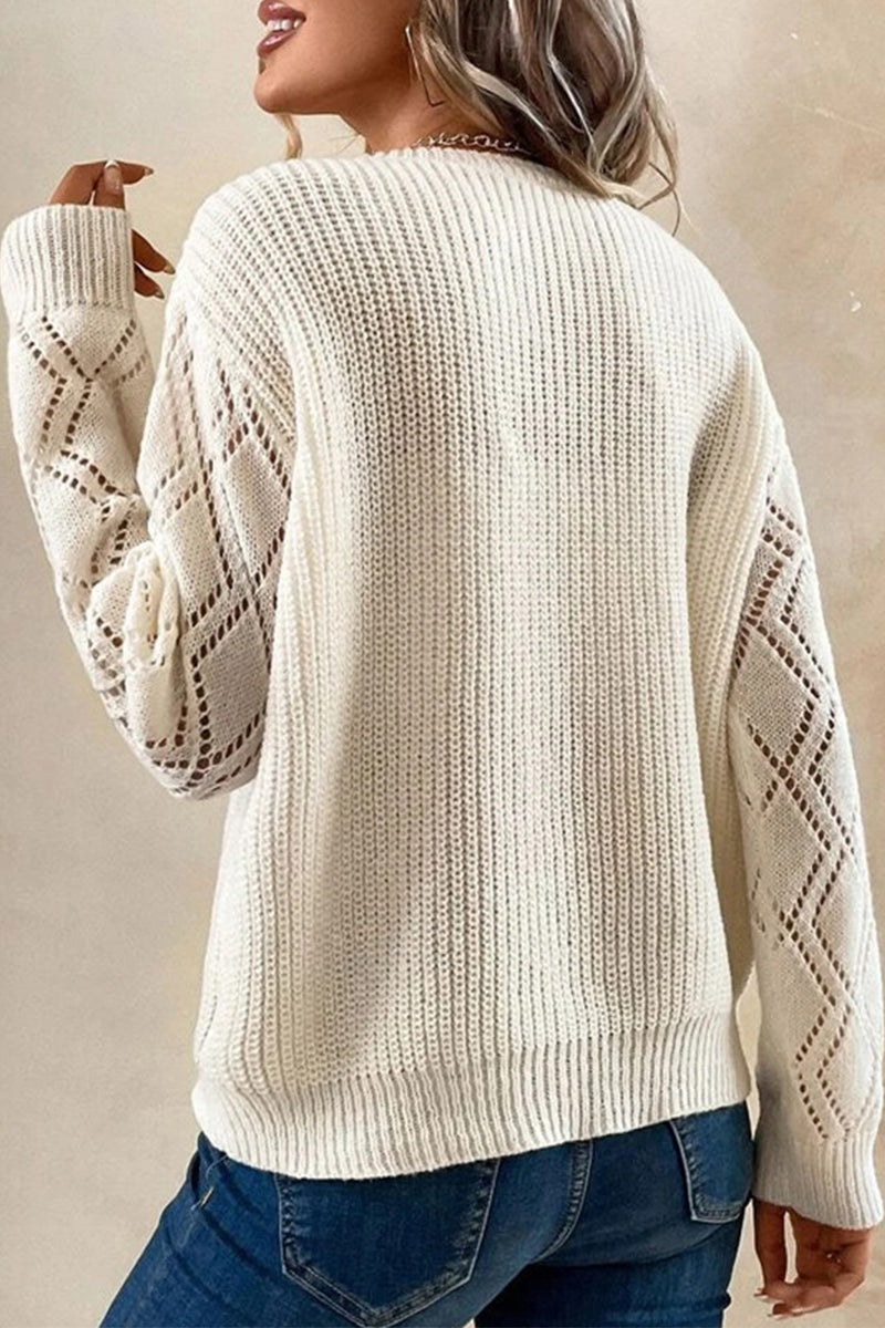 Zenaida | Casual, simple tops made of solid lace with a V-neck