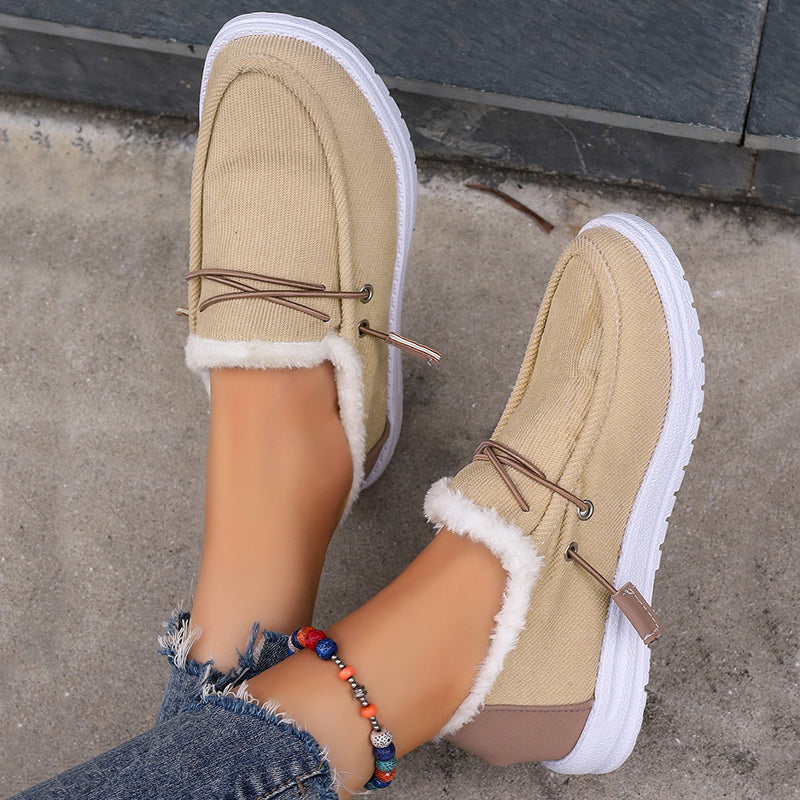 Claudia | Casual solid color round comfortable patchwork style outdoor shoes