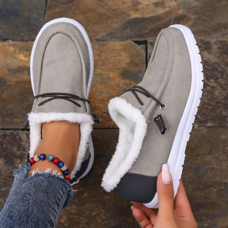 Claudia | Casual solid color round comfortable patchwork style outdoor shoes