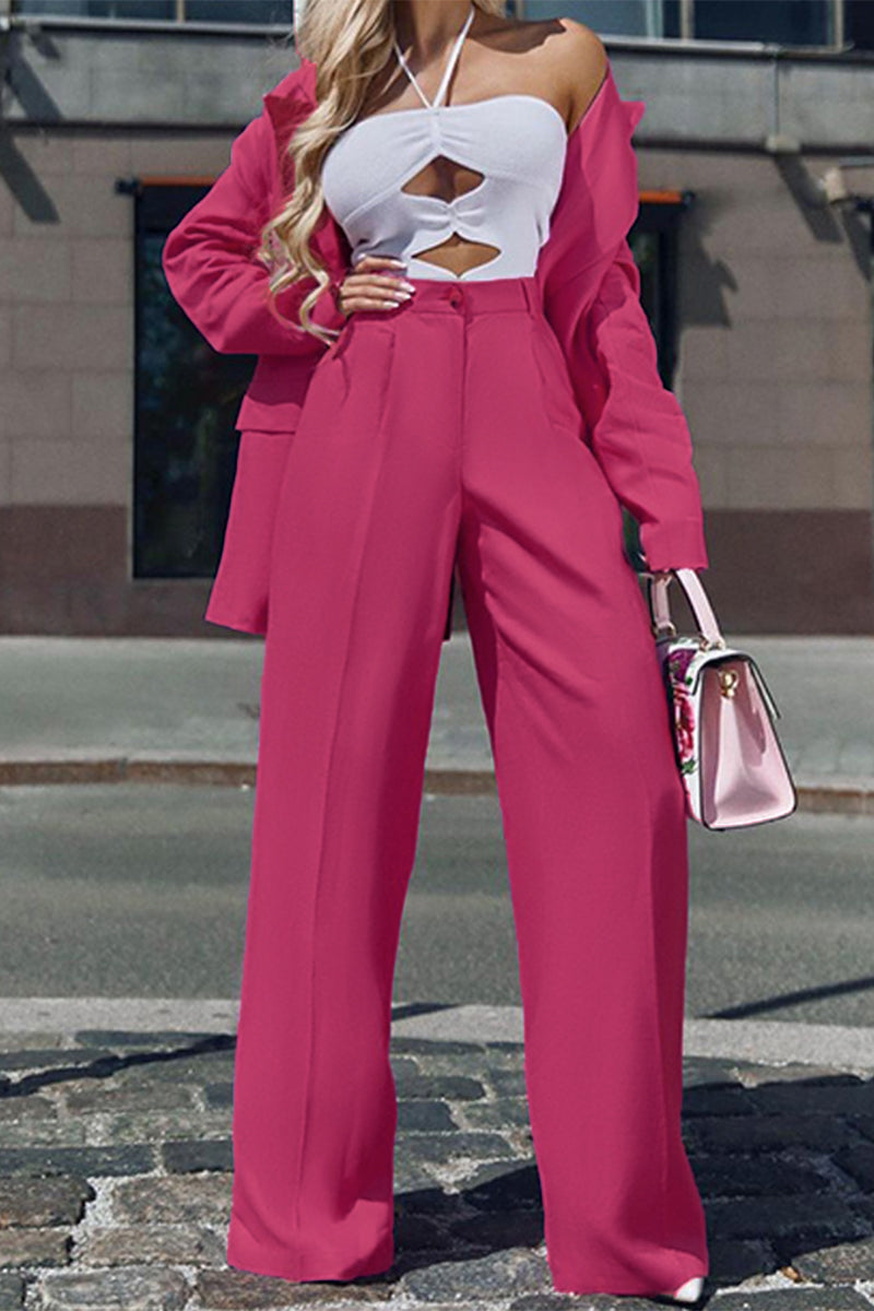 Ariadna | Casual British style two-piece suit with a fixed pocket collar and long sleeves