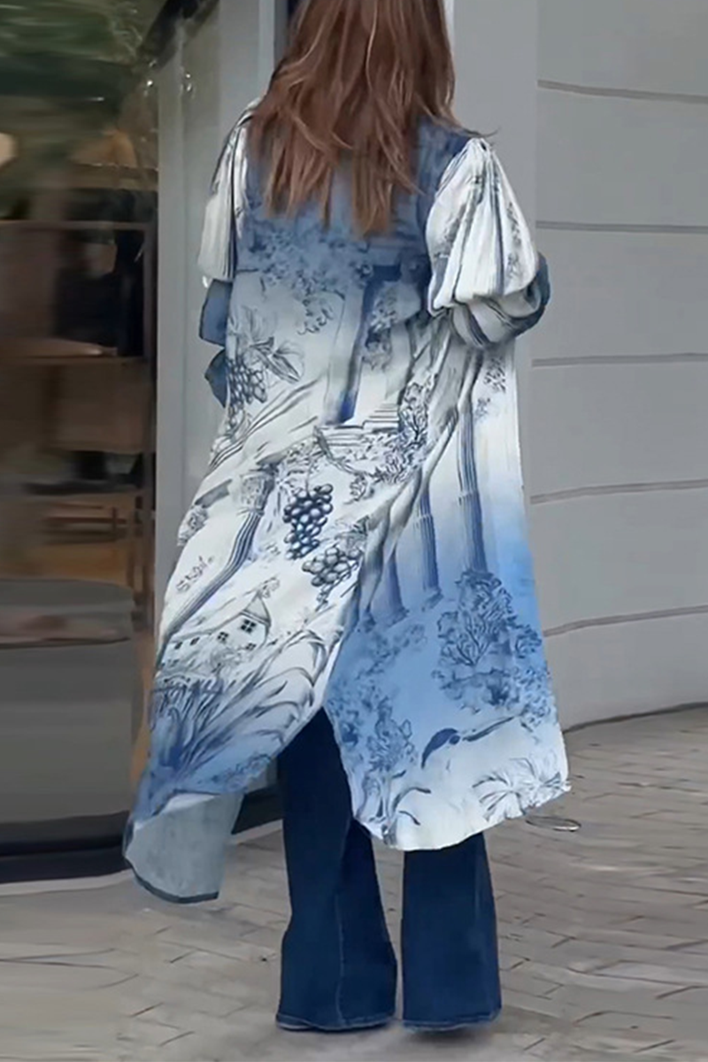 Brianna | Casual tops with a floral slit and cardigan collar