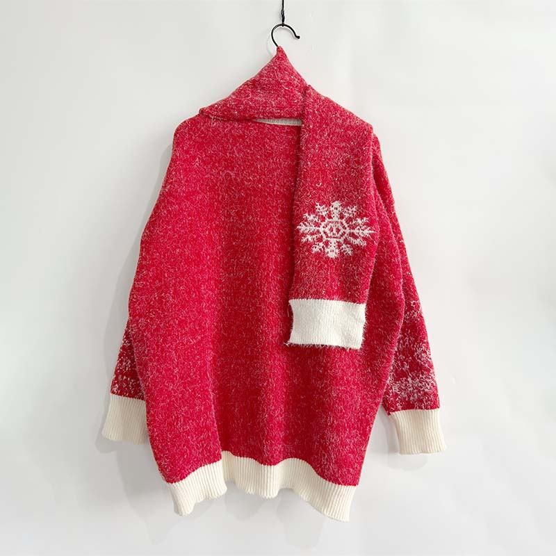 Lina® | Ensemble pull and écharpe de Noël for women
