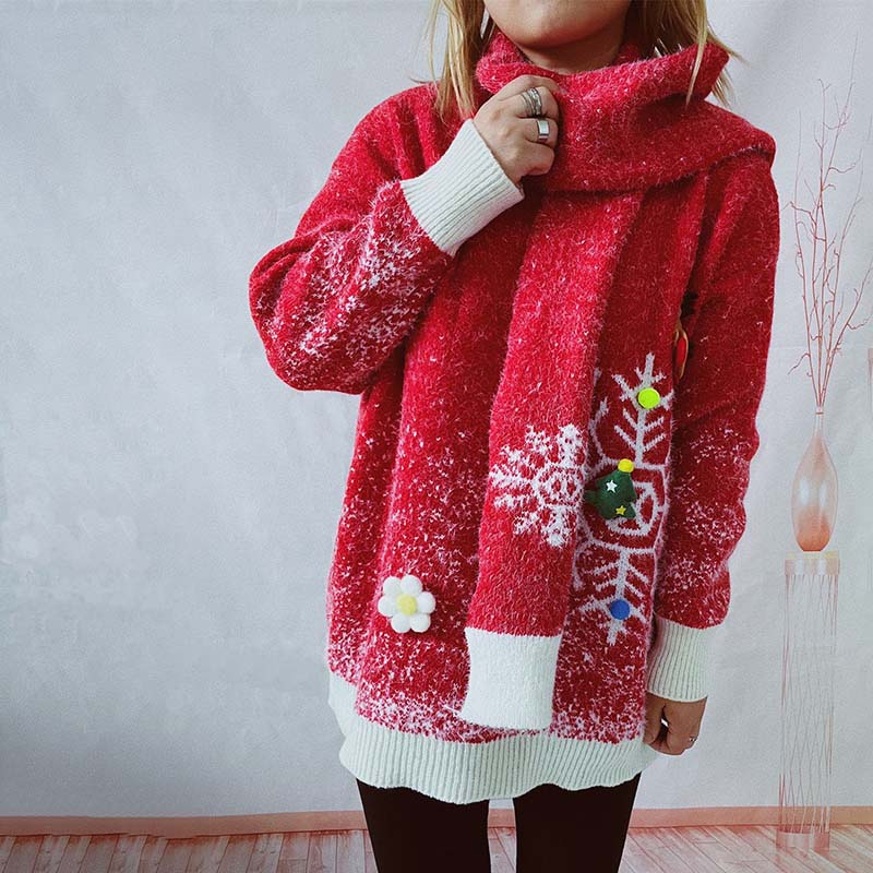 Lina® | Ensemble pull and écharpe de Noël for women