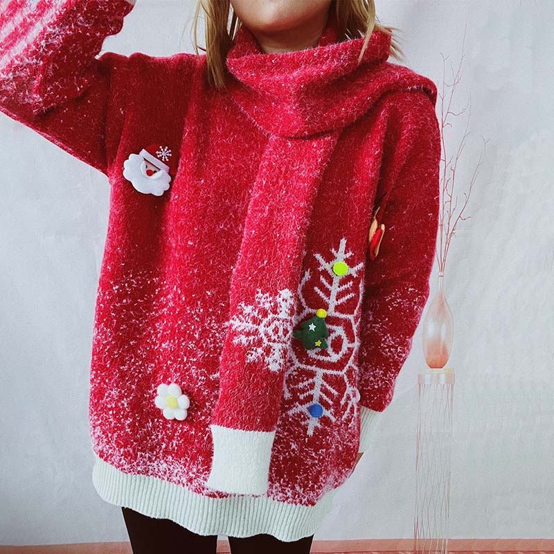 Lina® | Ensemble pull and écharpe de Noël for women