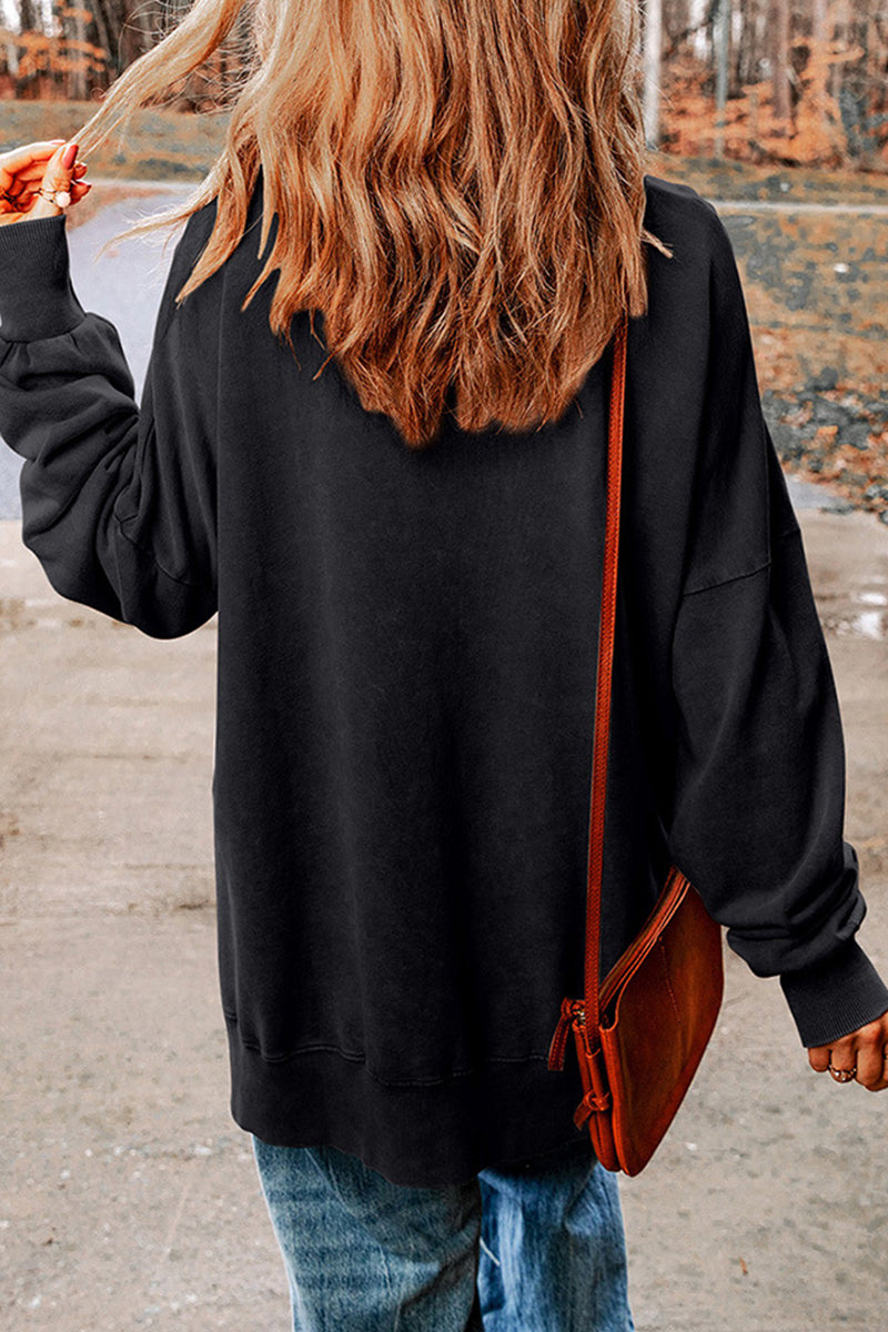 Irma | Daily simple solid tops with slit and O-neck