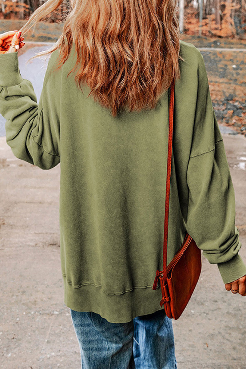 Irma | Daily simple solid tops with slit and O-neck