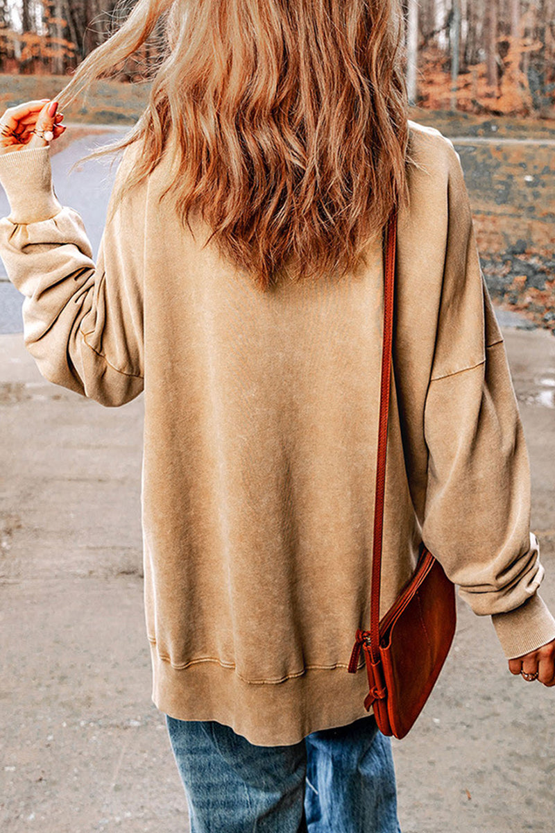Irma | Daily simple solid tops with slit and O-neck