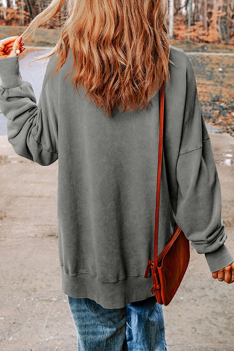Irma | Daily simple solid tops with slit and O-neck