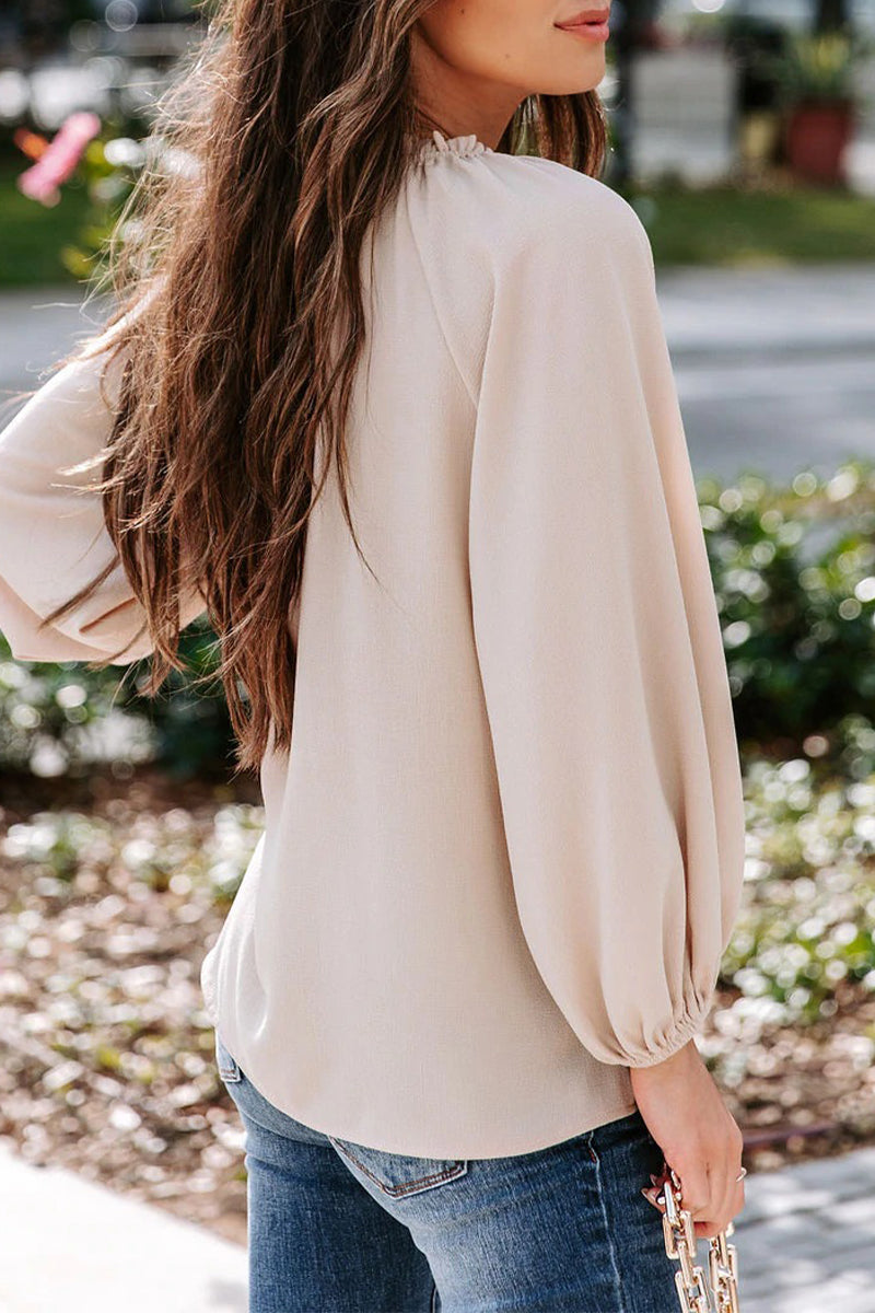 Jessica | Casual, simple, solid color V-neck blouses
