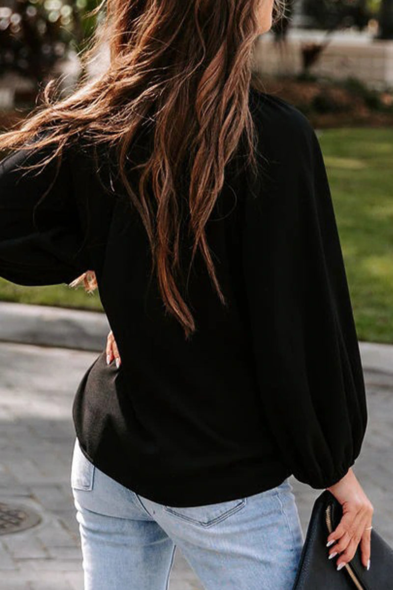 Jessica | Casual, simple, solid color V-neck blouses