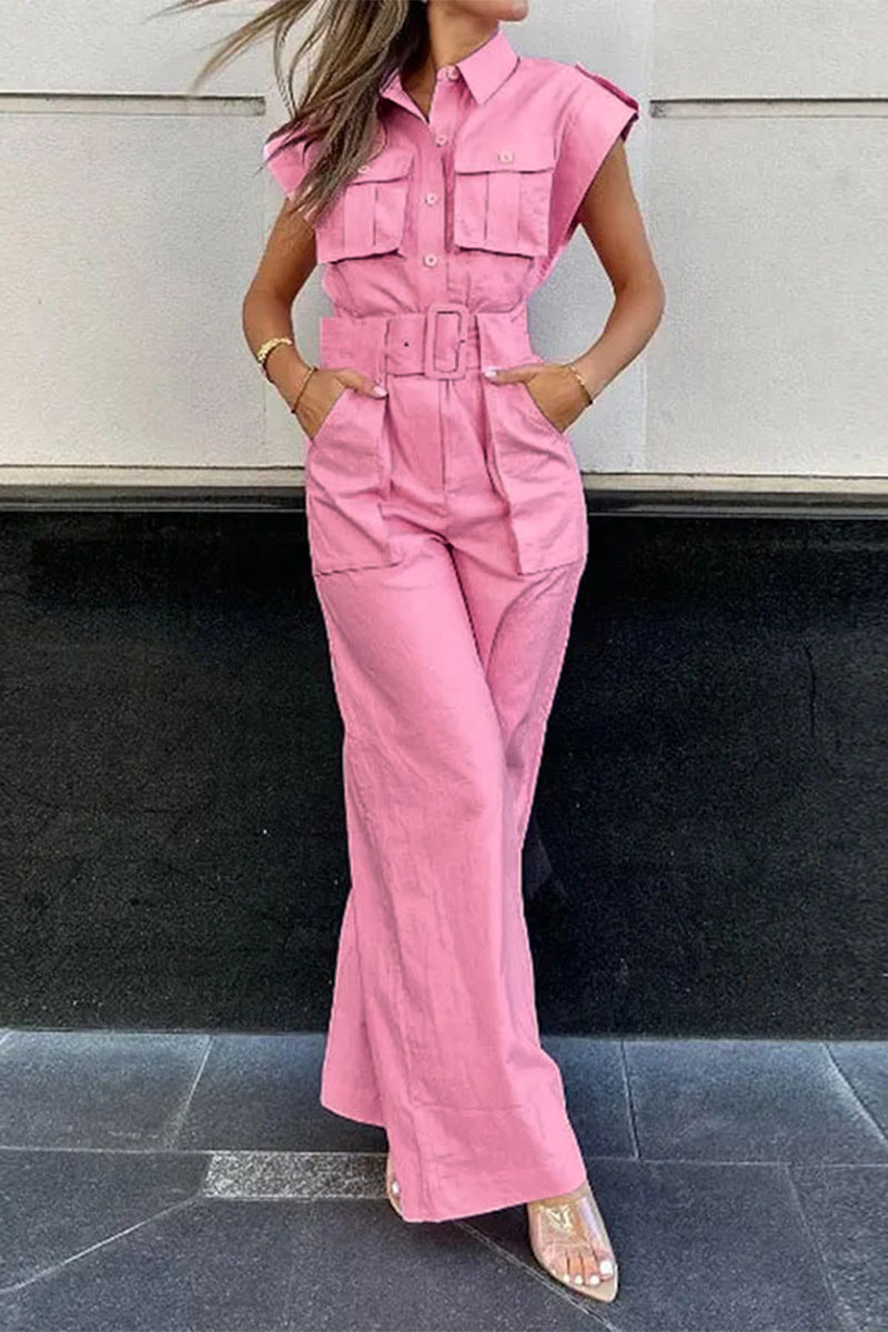 Josefina | Casual, straight overalls with a turn-down collar and fixed pocket