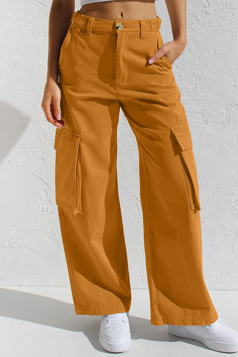 Liliana | Casual, simple, solid, loose, straight, low waist solid color trousers