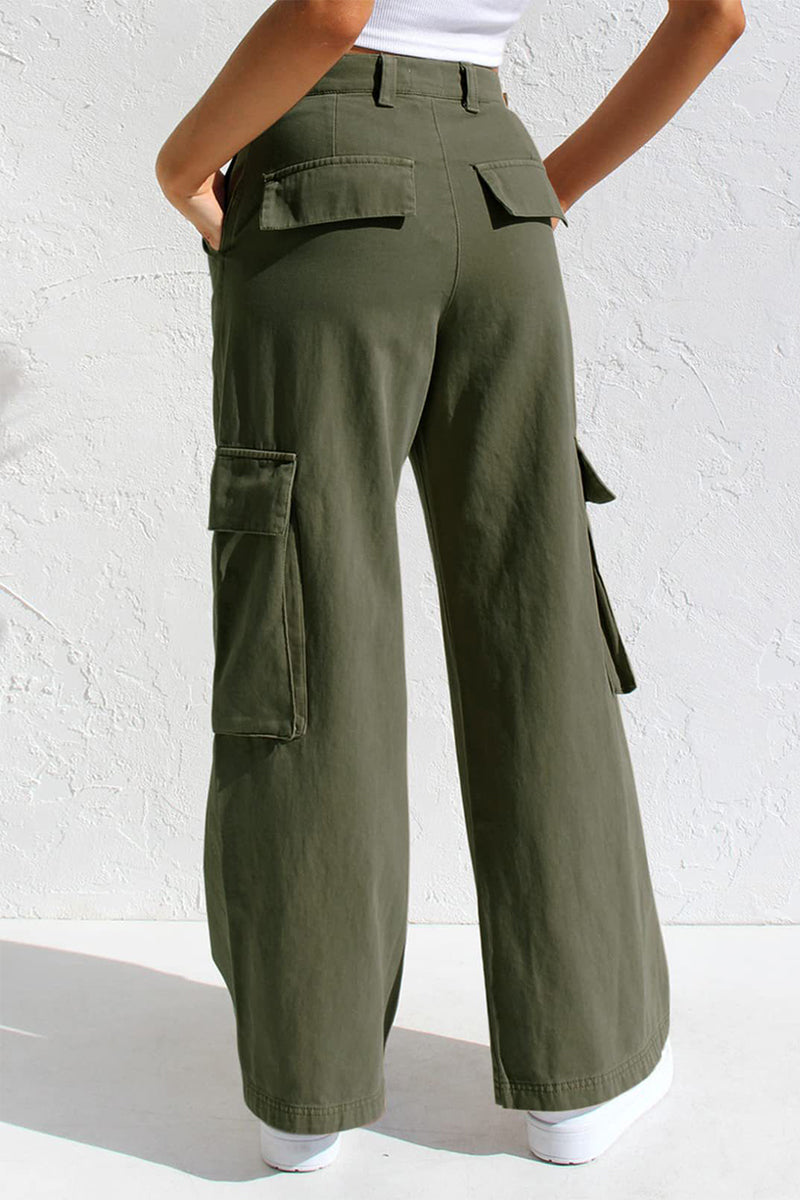 Liliana | Casual, simple, solid, loose, straight, low waist solid color trousers
